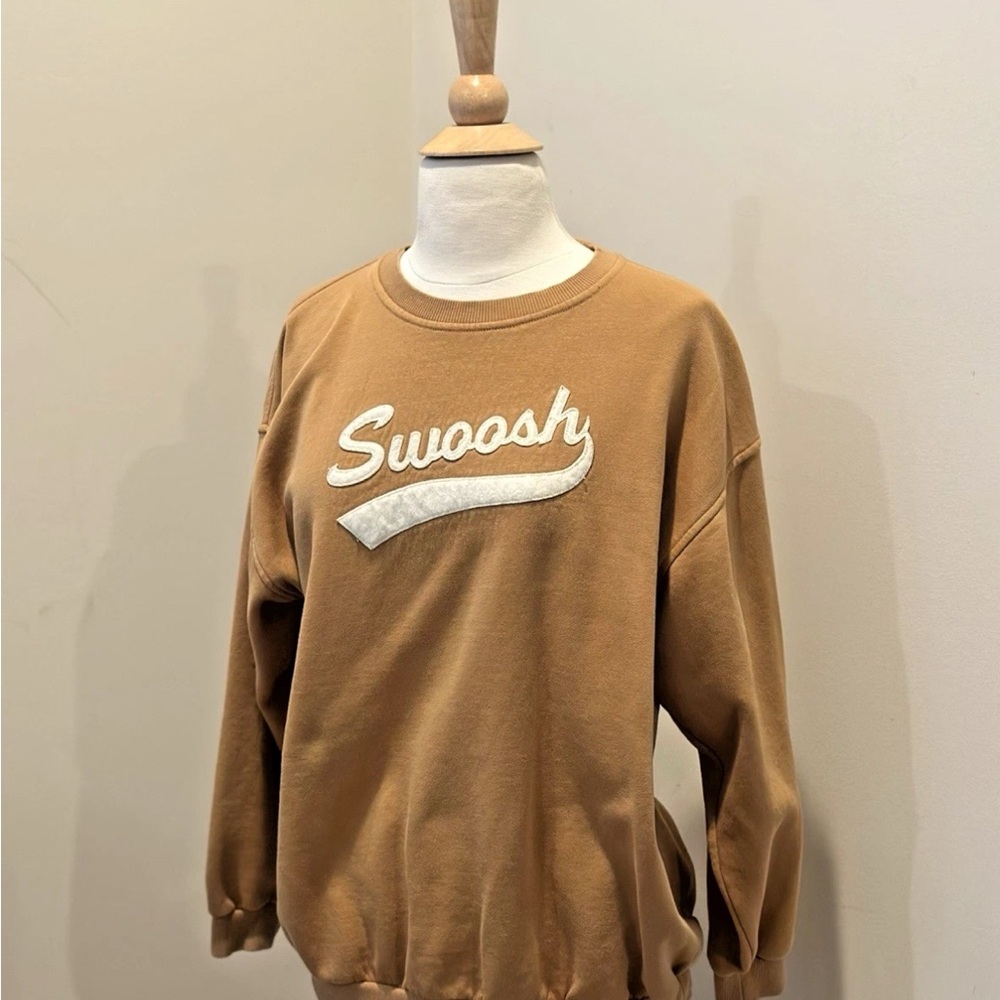 Nike Gold/ Yellow ‘Swoosh' Crewneck Sweatshirt Girls XL